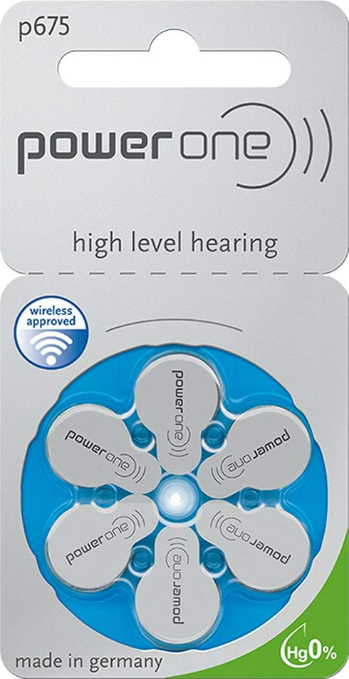 VARTA 675 Pack 60 Power One Zinc Air Hearing Aid Batteries (Blue) Size