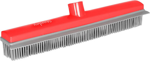 Stanley Home Products Rubber Broom with Built-in Squeegee, for Carpets, Floors, Stairs, Upholstery, Removes Pet Hair,