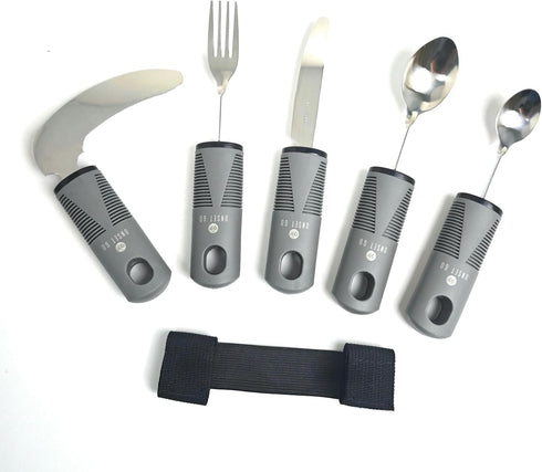 ONSET GO Adaptive Utensils for Elderly, Easy Grip Non-Slip Cutlery Set for Disabled Adults,