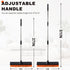 Keleekelin 18" Push Broom Outdoor with Rubber Squeegee,Heavy Duty Broom Brush with Handle,Stiff Bristles for Patios