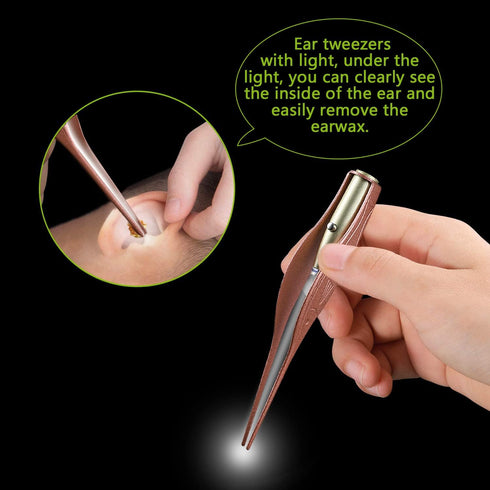 4 Pack Ear Pick with Light - Ear Cleaner Tool Kit for Kids and Adults with Storage Box