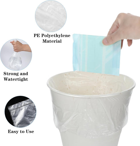 Meyeyaia 1000 3 15.75 15.75 Inch,10 Pcs Sanitary Napkin Disposal Bags, Gallon Trash Can Liners, Feminine Hygiene