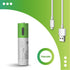 4 Pack Rechargeable 10440 Batteries, Lithium Ion 3.7 Volts, 750mWh with 4 in 1 USB Type C Charger