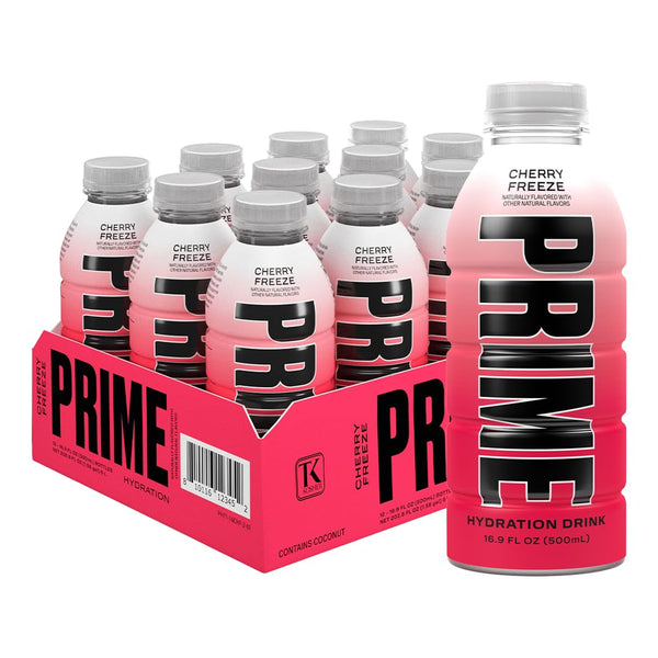 PRIME Hydration CHERRY FREEZE | Electrolyte Enhanced Sports Drinks, 12 Pack