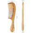 Onedor Handmade 100% Natural Green Sandalwood Hair Combs - Anti-Static Wooden Wide Tooth Detangler Comb