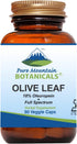 Pure Mountain Botanicals Olive Leaf Extract Capsules - 400mg Organic Olive Leaf, Kosher Vegan, 60 Count