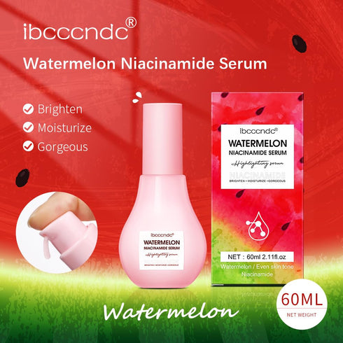2 Pcs Watermelon Moisturizer Facial Serum - Brighten, Moisturize, and Lightweight Glow Facial Serum & Priming Liquid Highlighter.