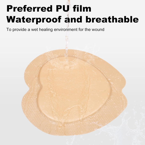 ZMZPA 7x7 (10) Sacral Foam Dressing, Sacrum Silicone Foam Dressing with Border, Large Bandage for Bed Sores On