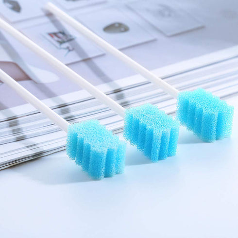 (50 Pack) Disposable Unflavored Mouth Swabs, Sterile Oral Swabs for Dental Cleaning