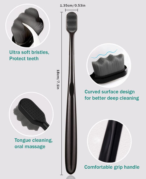 GoldDawn Extra Soft Toothbrush for Sensitive Teeth and Gums, Micro Fur Manual Toothbrush with 20000 Ultra Soft Bristles
