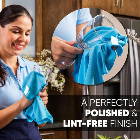 Longmann 8 Pack 2 Pack, 6 Pack) Microfiber Glass Cleaning Cloths | Streak Free Windows & Mirrors | Lint Free Towels |