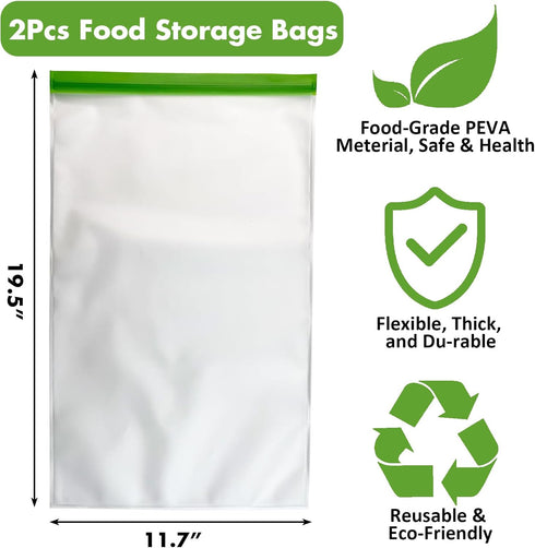 Odor Proof Food Storage Bear Bags, 2 Pack Reusable Zipper Barrier Bags, Airtight Waterproof for Backpacking, Camping,