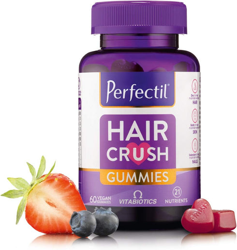 Perfectil Hair Crush Vitamin Gummies - Hair Growth & Thickening Formula | Supports Thicker, Healthy Hair | Vegan