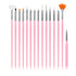 Nail Art Brushes Set, 15Pcs Nail Design Brushes Kit for Home Manicure, Small Detail Brushes for Fine Nail Art DIY