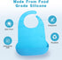 mekueeex 4 pieces adult bib Large silicone adult bibs with crumb catcher, adjustable waterproof clothes protector, Bibs