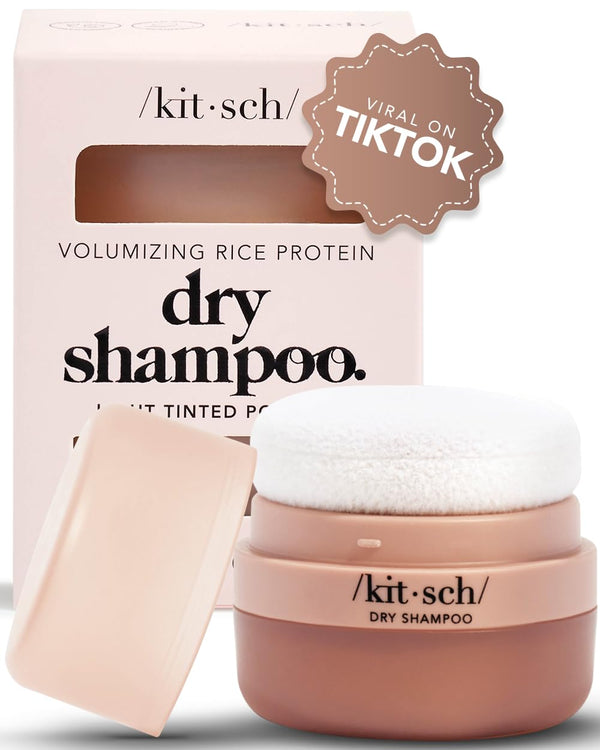 Kitsch Dry Shampoo Powder with Rice Protein, Volumizing, Unscented, Non-Toxic, Organic, Travel Size - 8g