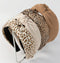 Knotted Fashion Hairbands for Women and Girls - Non-Slip Top Knot Headbands with Leopard Print - 4PCS