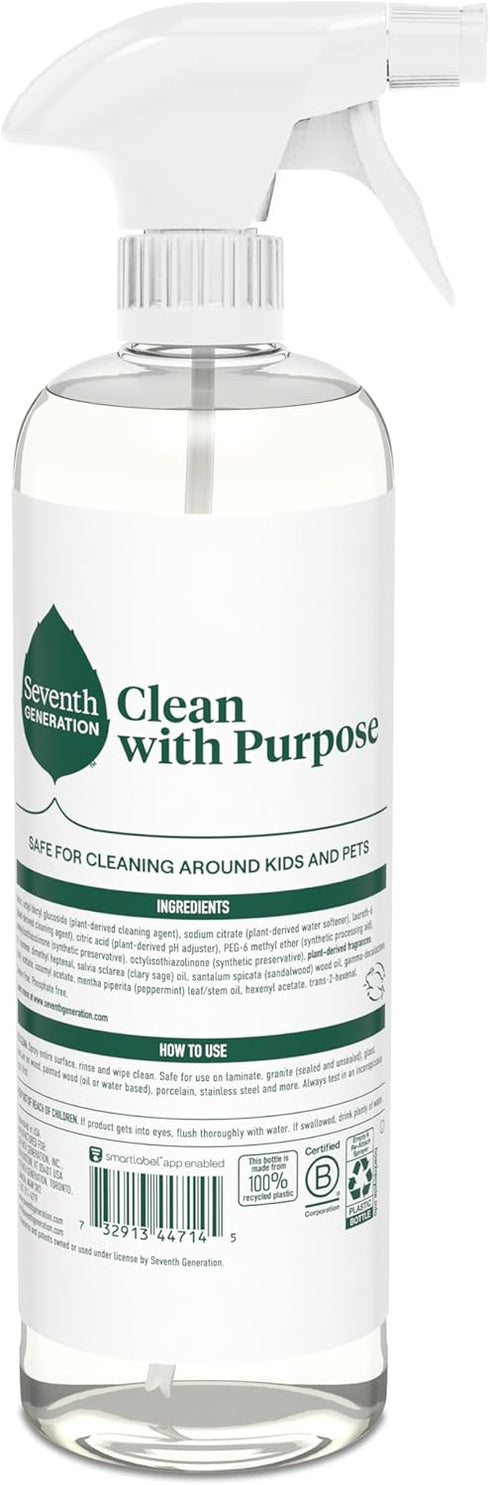 Seventh Generation All Purpose Cleaner, Degreasing Formula, Fresh Morning Meadow Scent, 23 oz (Pack of 4)