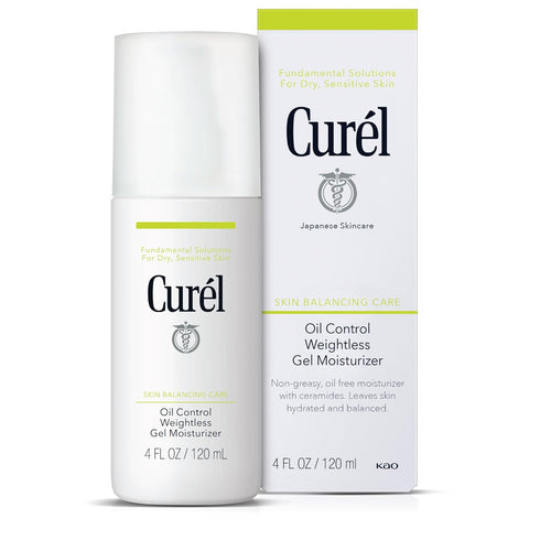 Curel Oil Control Weightless Gel Moisturizer - Fragrance-Free Gel Moisturizer for Dry, Sensitive Skin, 4 Oz