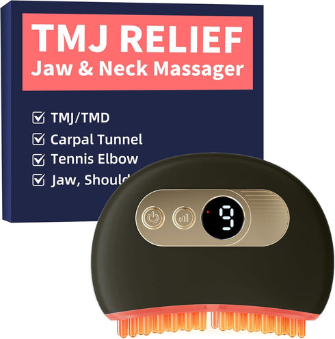 Kinbana TMJ Relief Products Jaw, TMJ Massager with Vibration and Heating, Ergonomic Multi-Needle