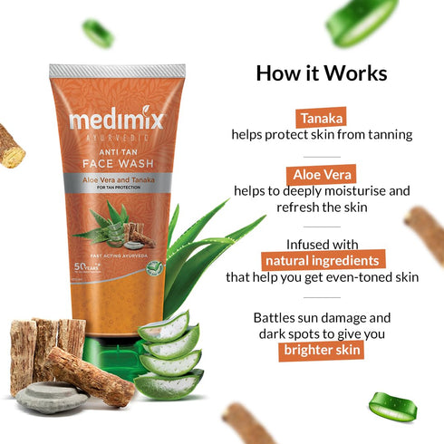 Medimix Ayurvedic Anti Tan Face Wash - 100 ml @ FATEH STORE