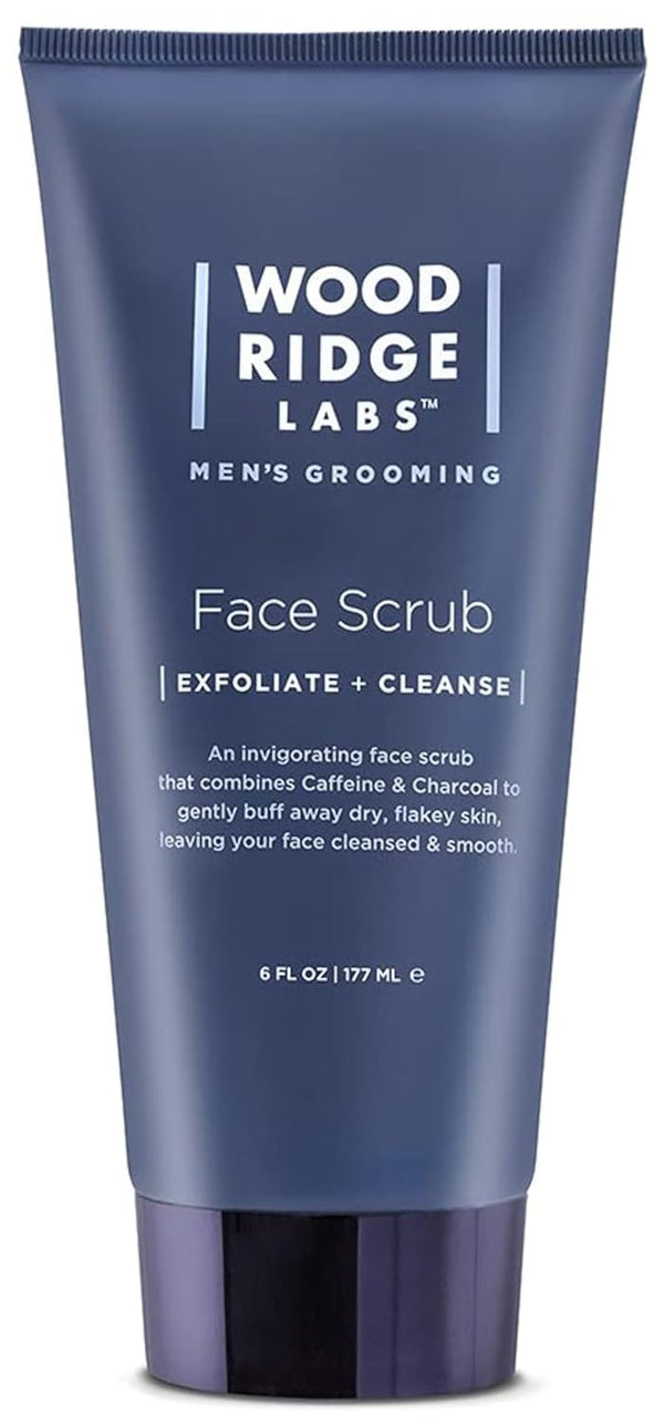 Men's Grooming Caffeine & Charcoal Daily Face Scrub, 6 oz - Exfoliate, Moisturize & Cleanse