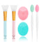 Silicone Face Scrubber, 2pcs Exfoliating Lip Brush, 2pcs Cleansing Brush, 2pcs Face Mask Brush Tool