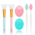Silicone Face Scrubber, 2pcs Exfoliating Lip Brush, 2pcs Cleansing Brush, 2pcs Face Mask Brush Tool