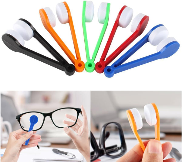 VinBee 20 Pcs Eyeglass Cleaner Clip, Mini Microfiber Spectacles Cleaner Brush, Random Color Cleaning Tool