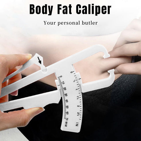 Body Fat Caliper with Body Fat Percentage Measure Chart for Accurately Measuring Body Fat (White)