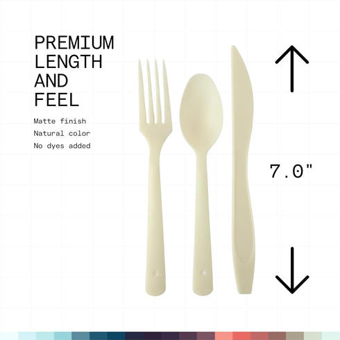 Set (8-Piece): FERM TO TABLE Everyday Spoon Dishwasher Safe, Lightweight, Reusable Utensils made from Aircarbon PHB
