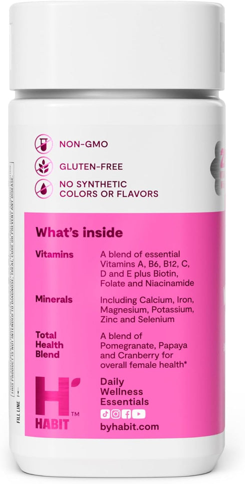 HABIT Womens Multi Supplement (60 Capsules) - New Look, Supports General Health & Wellness, 23 Essential Vitamins and