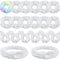 IVARYSS 20 Pieces White Scrunchies for Tie Dye, DIY Cotton Bow Scrunchies, Hair Accessories for Girls and Women