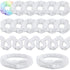 IVARYSS 20 Pieces White Scrunchies for Tie Dye, DIY Cotton Bow Scrunchies, Hair Accessories for Girls and Women