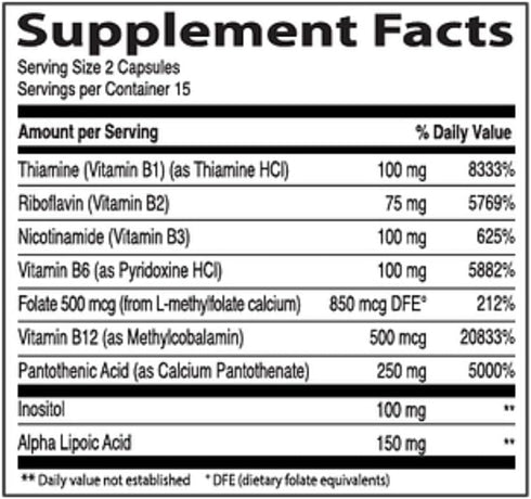 Neurobion Gluco B con Acido Alfa Lipoico Dietary Supplement B Complex with Alpha Lipoic Acid, Complejo B 30 Capsule