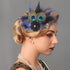 Yokawe 20s Feather Hair Clip Elegant Black Peacock Feather Hair Clips with Flowers Gatsby Party Head Accessories for Women