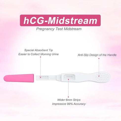 MomMed Pregnancy Test - 5 HCG Home Pregnancy Midstream Test for Early Detection, High Sensitivity