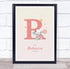 The Card Zoo Pink Baby Girl Elephant Initial R Baby Birth Details Nursery Christening Print