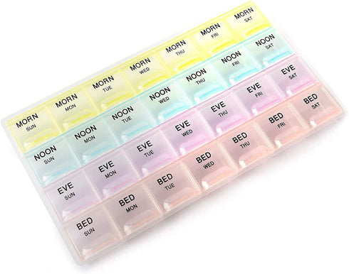 INKULTURE Pill Medicine Organizer Reminder Storage Box 28 Days or 4 Weeks, Pack