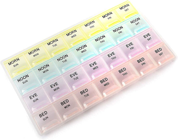 INKULTURE Pill Medicine Organizer Reminder Storage Box 28 Days or 4 Weeks, Pack
