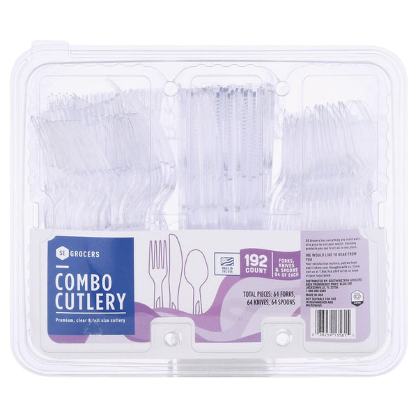 SE Grocers , Clear Combo Cutlery Tray, 192 Count