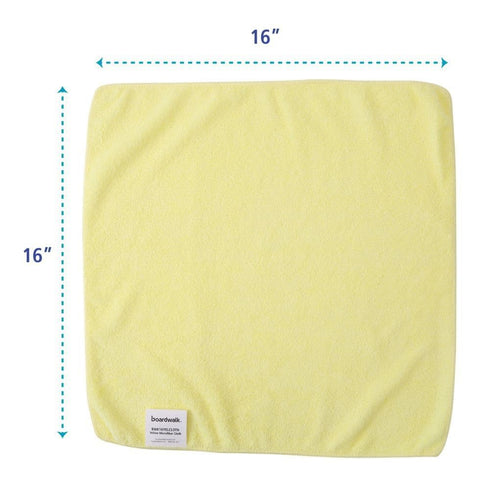 Boardwalk Microfiber Cleaning Cloths, 16 x 16, Yellow, 24/Pack (16YELCLOTHV2)
