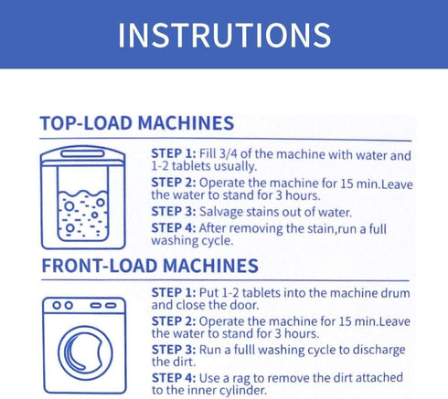 NATRUTH Washing Machine Cleaner Descaler, 30 Pack Deep Cleaning Tablets for HE Front Loader & Top Load Washer