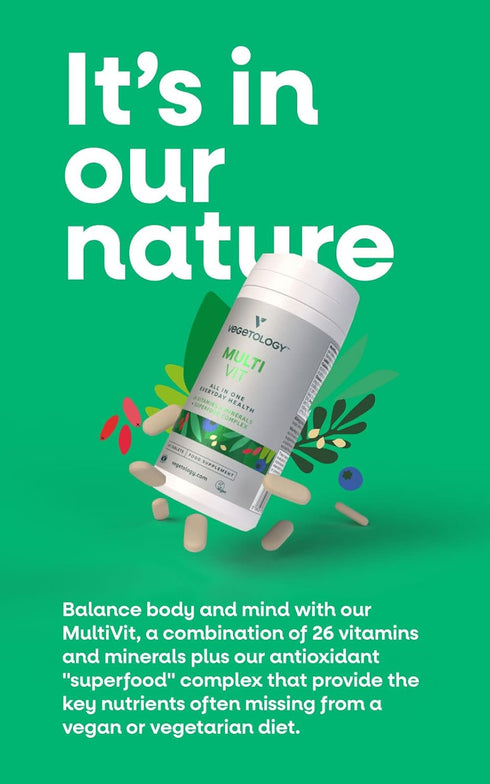 MultiVit Vegan Multivitamins - 26 Vitamin & Mineral Supplements for Metabolic & Immune Support (3 Pack)