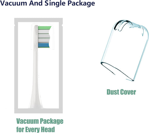 Toothbrush Replacement Heads, 8 Pack, Compatible with Philips Sonicare Electric Brush Head for Optimal Plaque Control
