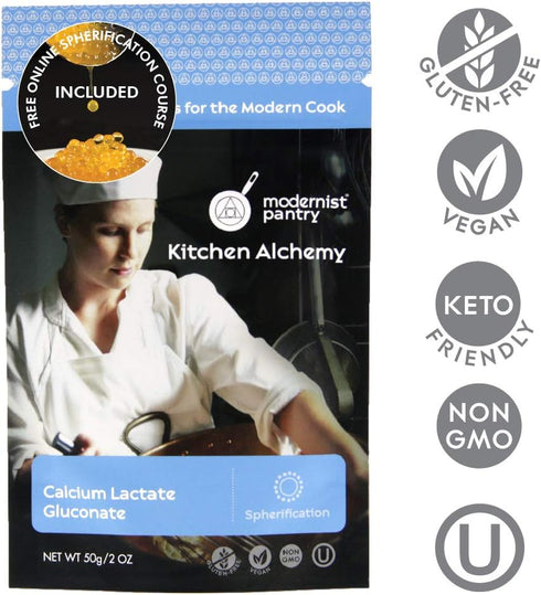 Sodium Alginate + Calcium Lactate Gluconate Value Pack - Non-GMO Vegan OU Kosher Certified - 100g/4oz