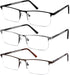 JJWELL 3 Pack Blue Light Blocking Reading Glasses for Men - Anti Computer Glare Eyestrain Readers with Pouches