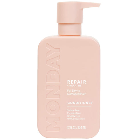 MONDAY HAIRCARE Repair Conditioner 12 oz. (354 ML) with Keratin, Coconut Oil, Shea Butter, and Vitamin E for Damaged