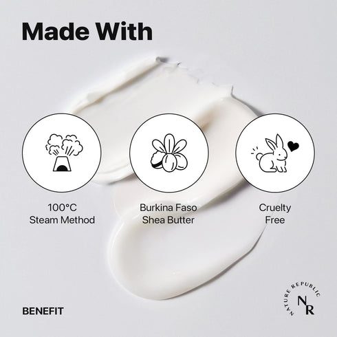 Nature Republic 100 ml Shea Butter Steam Cream, Moisturizer, Facial Cream, Nourishing Skincare
