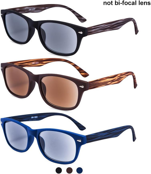 EYEGUARD 3 Pack Unisex Classic Style Sunglasses Readers for Men and Women, Outdoor Reading Glasses 2.50